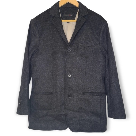 John Varvatos USA Wool Cashmere Blend Blazer Over Coat Jacket US Size 38 - Picture 1 of 7